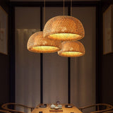 Plafonnier/ Suspension en bambou naturel au design minimaliste et moderne