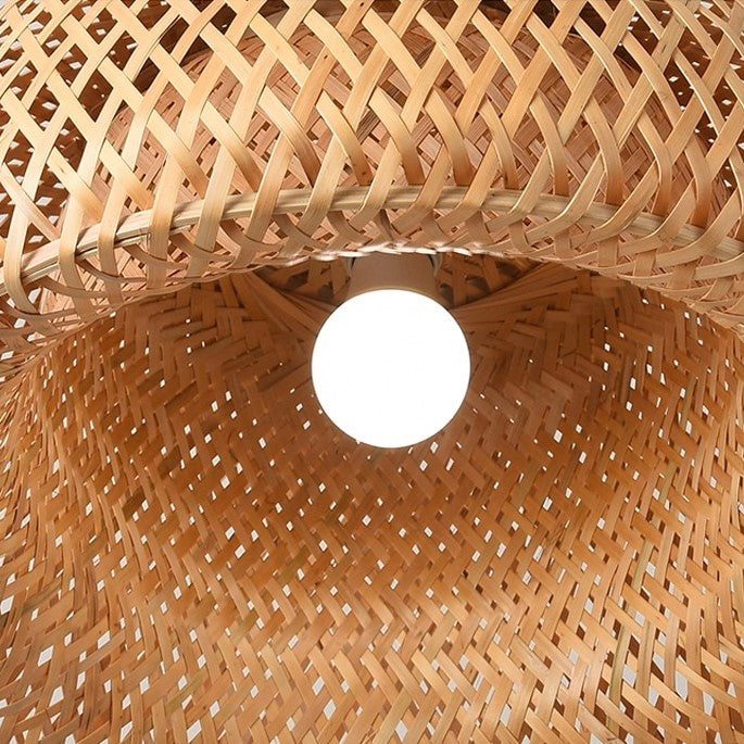 Plafonnier/ Suspension en bambou naturel au design minimaliste et moderne