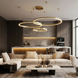 Lustre anneaux suspendus en Aluminium à LED