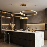 Lustre anneaux suspendus en Aluminium à LED