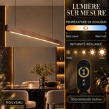 Suspension LED style bois de noyer ou de sapin | Design rectiligne & minimaliste