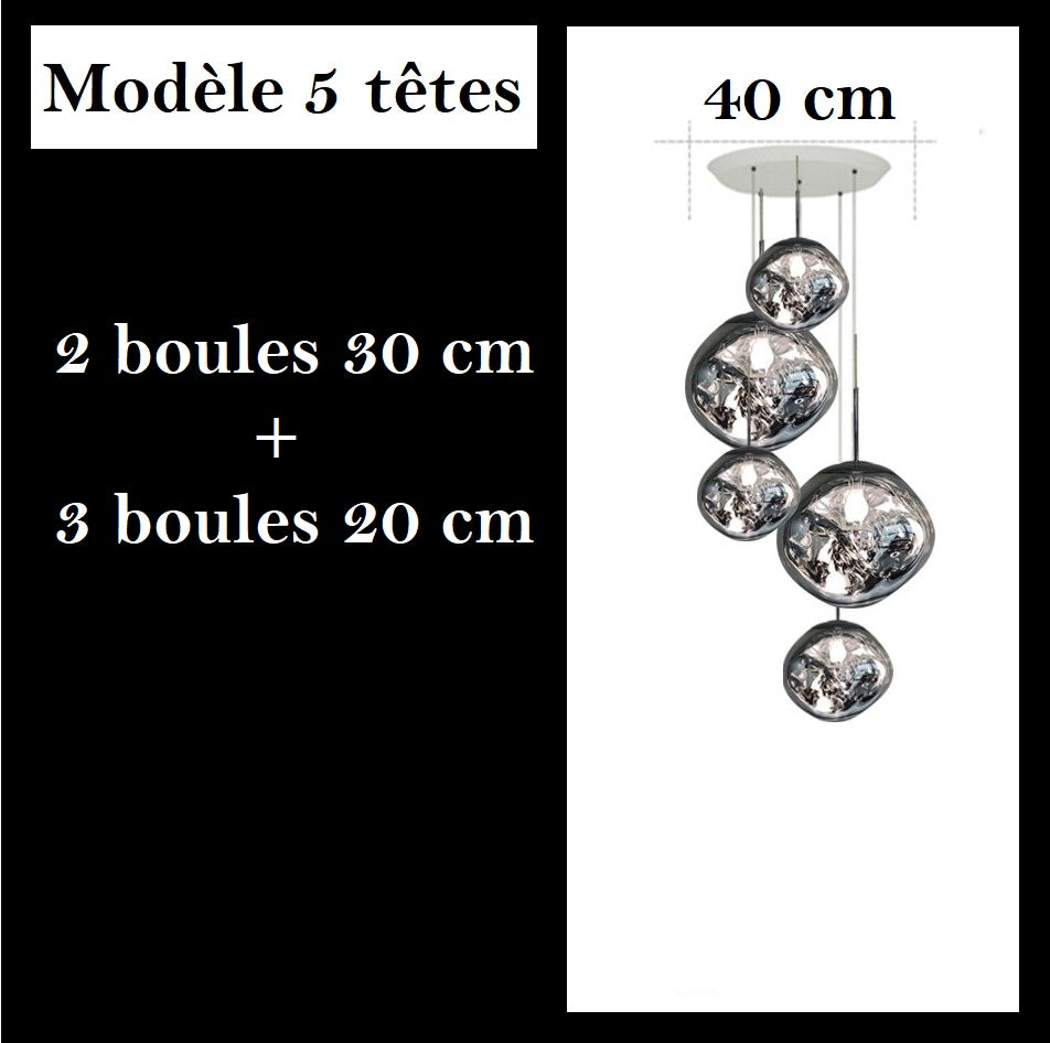 Pendelleuchte im mundgeblasenen Glasstil | Lavakugel