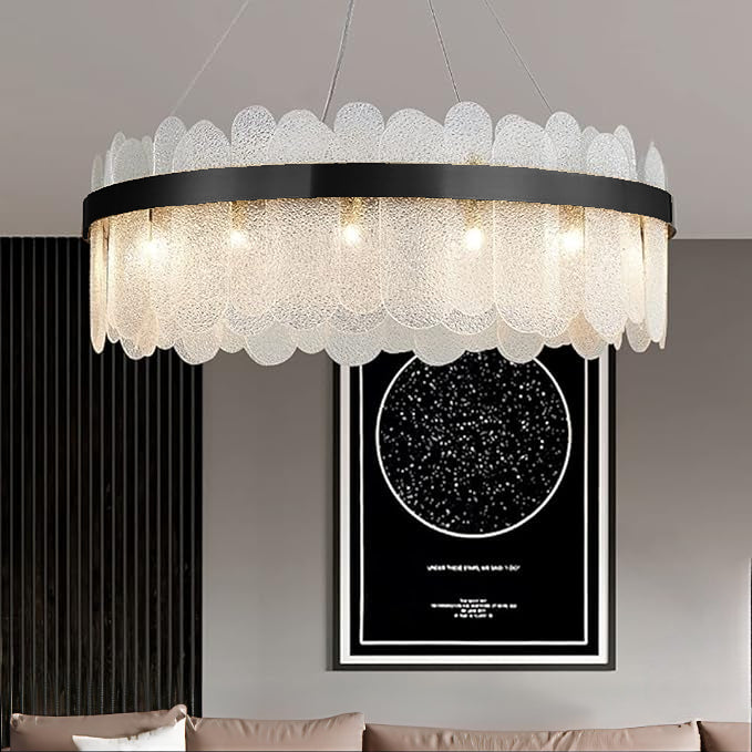 Suspension en verre | Couronne dorée