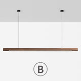 Suspension LED style bois de noyer ou de sapin | Design rectiligne & minimaliste