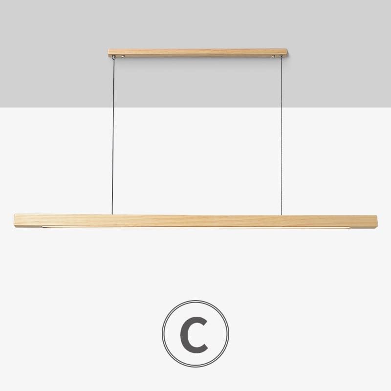 Suspension LED style bois de noyer ou de sapin | Design rectiligne & minimaliste