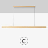 Suspension LED style bois de noyer ou de sapin | Design rectiligne & minimaliste