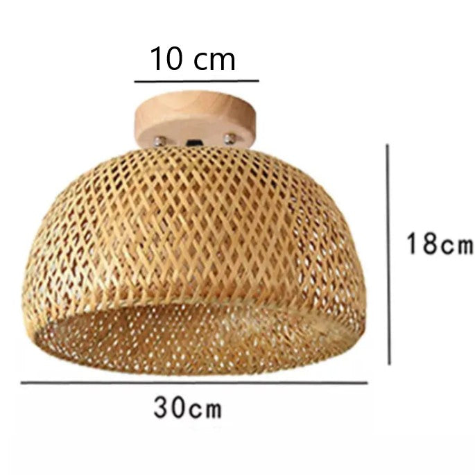Plafonnier/ Suspension en bambou naturel au design minimaliste et moderne