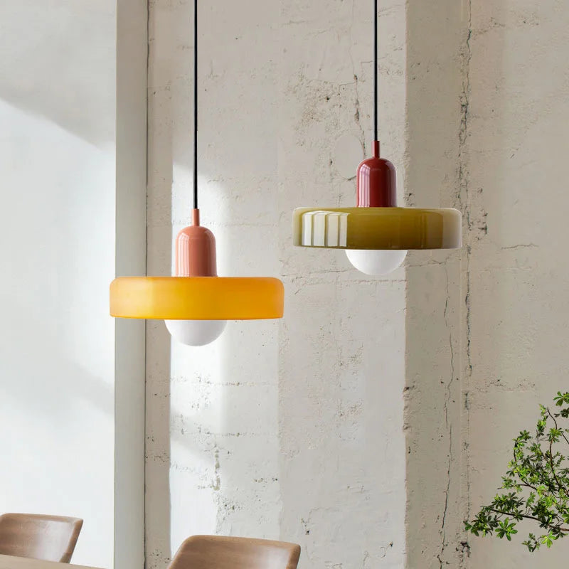 Suspension rétro verre teinté | Style vintage