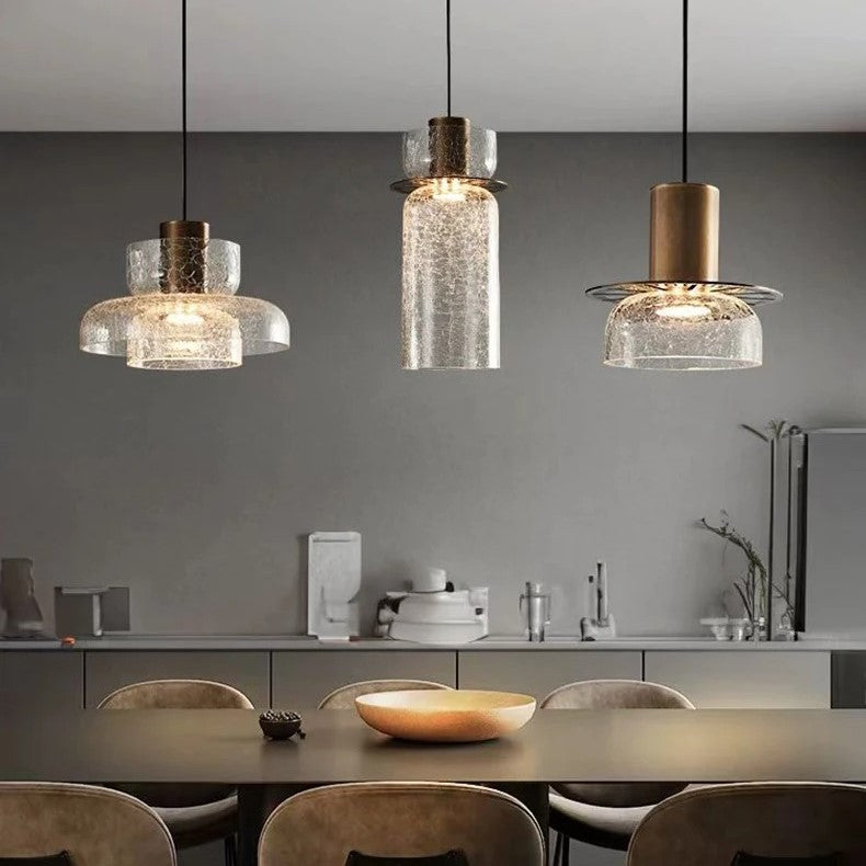 Suspension verre craquelé | Style moderne élégant