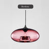 Suspension en verre teinté ovale