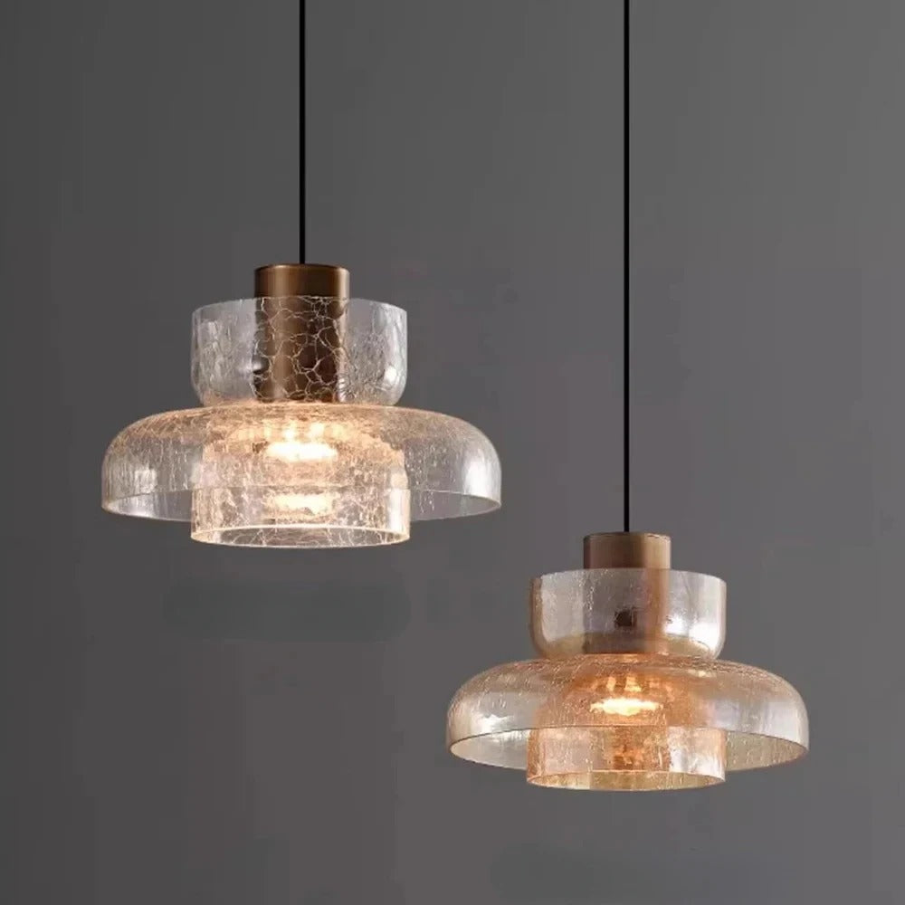 Suspension verre craquelé | Style moderne élégant
