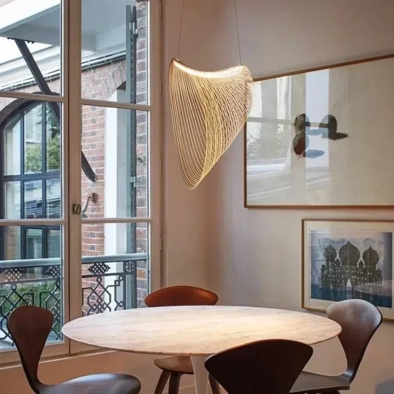Suspension bois design | Style wabi sabi
