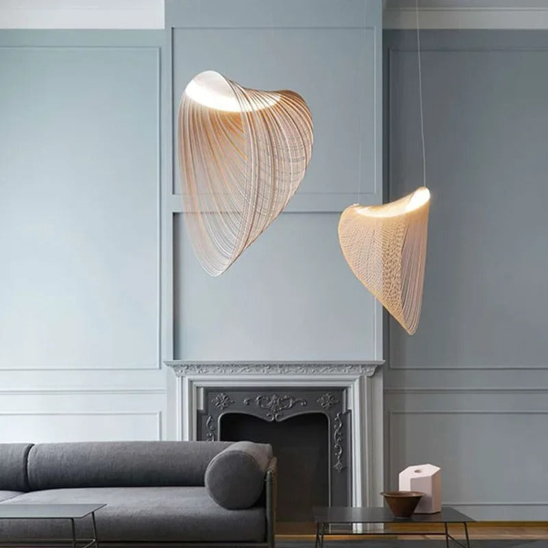 Suspension bois design | Style wabi sabi