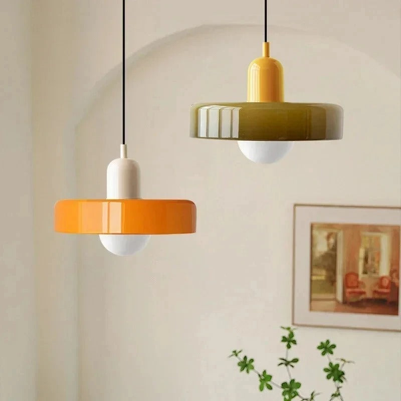 Suspension rétro verre teinté | Style vintage