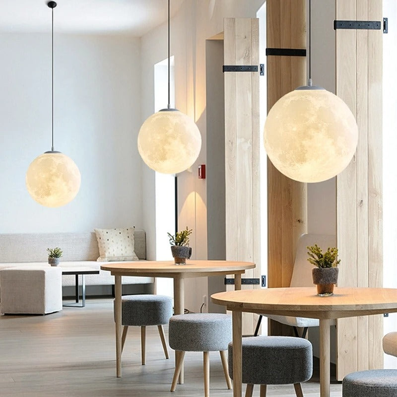 Moon Pendant Light | Galaxy Pendant Light | Hanging Moon Lamp