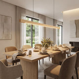 Suspension LED style bois de noyer ou de sapin | Design rectiligne & minimaliste