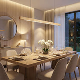 Suspension LED style bois de noyer ou de sapin | Design rectiligne & minimaliste